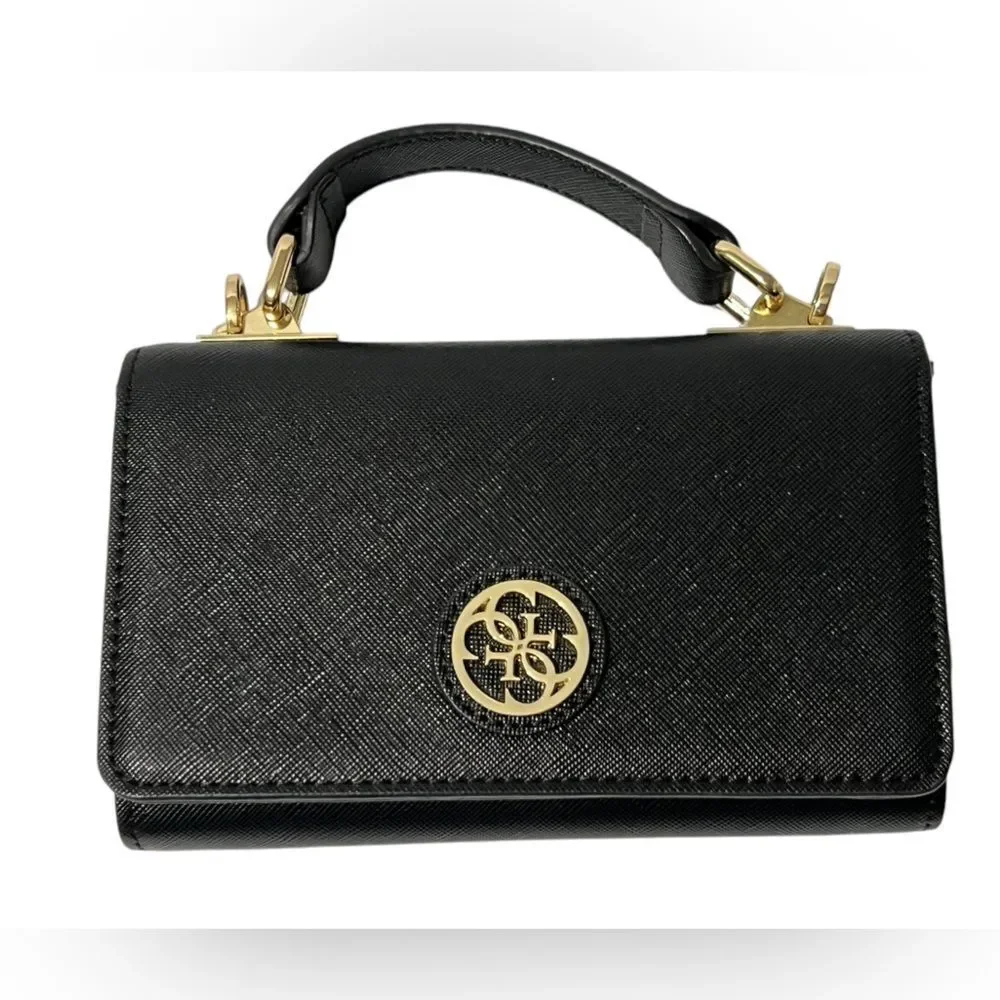 G by Guess‎ Crossbody trifold wallet purse clutch detachable strap black